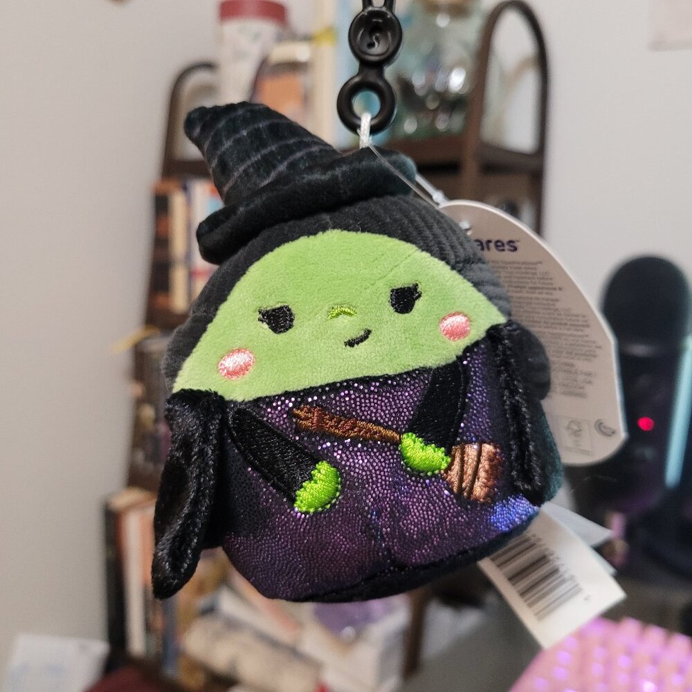 NWT 2024 Squishmallow Wicked Elphaba Keychain 3" Ultra Soft Clip